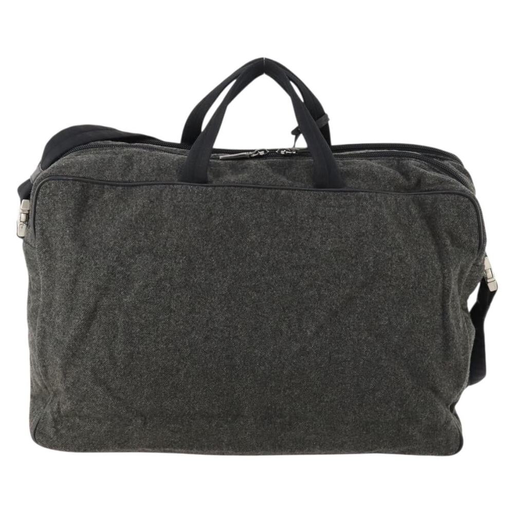 Prada Leather Felt Boston Bag Gray